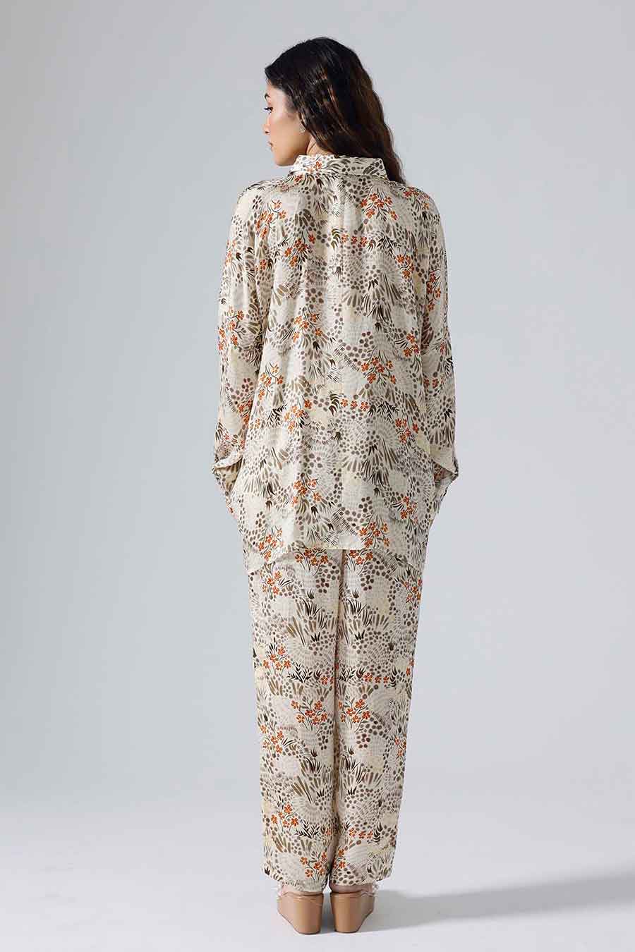 Ivory Printed Garden Oversized Co-ord Set