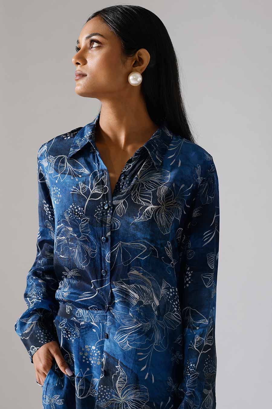 Marbled Blue Printed Reverie Co-Ord Set