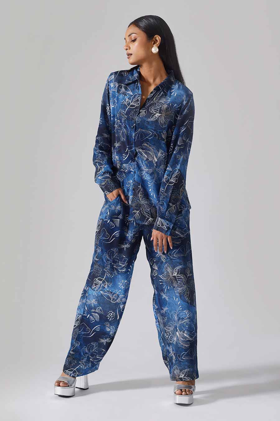Marbled Blue Printed Reverie Shirt