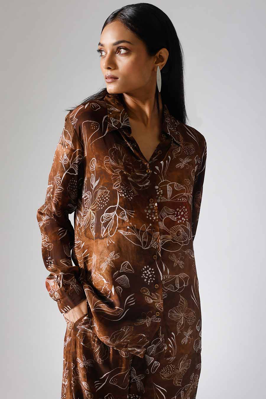 Marbled Brown Printed Reverie Co-ord Set