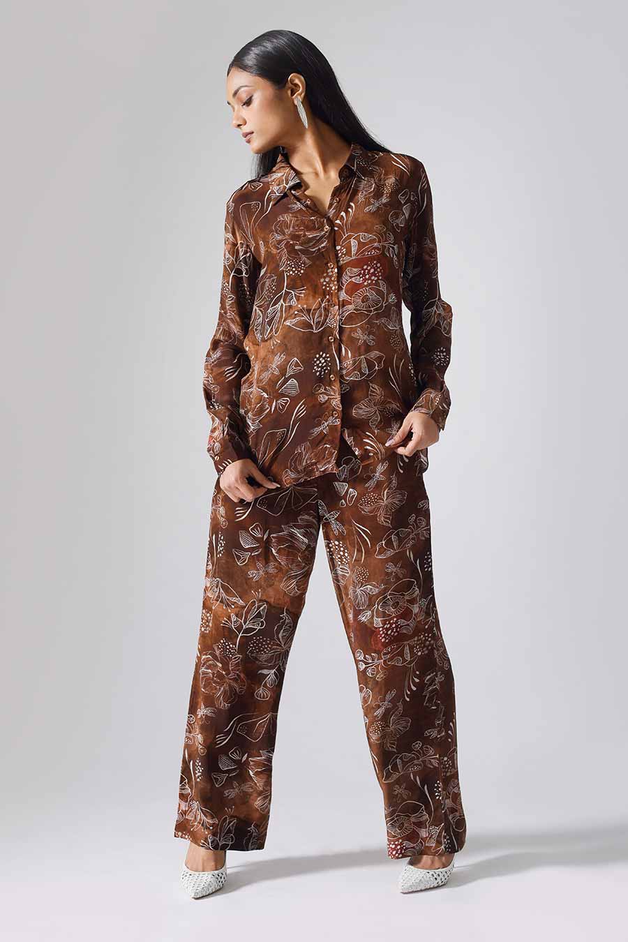 Marbled Brown Printed Reverie Shirt
