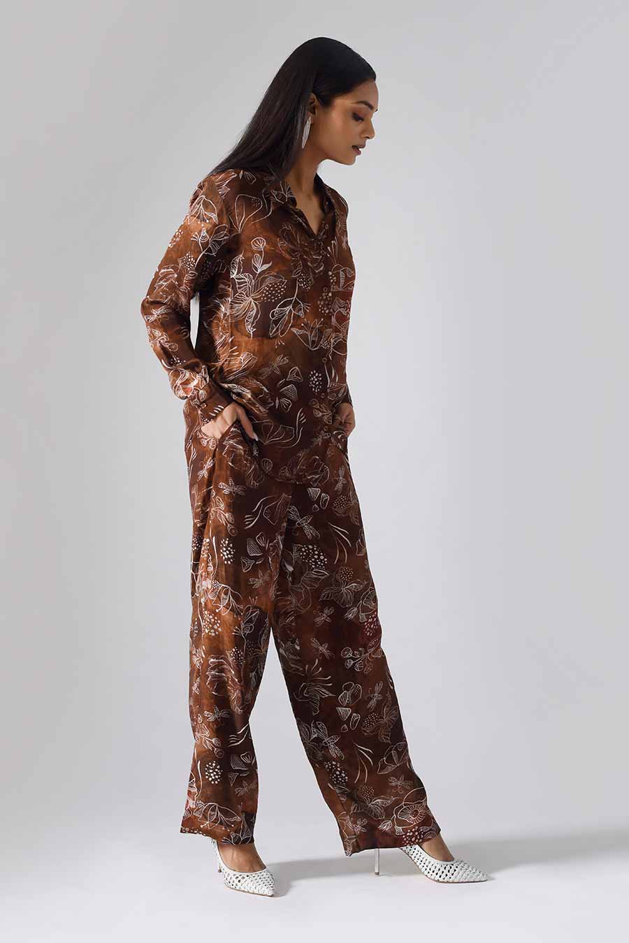 Marbled Brown Printed Reverie Shirt