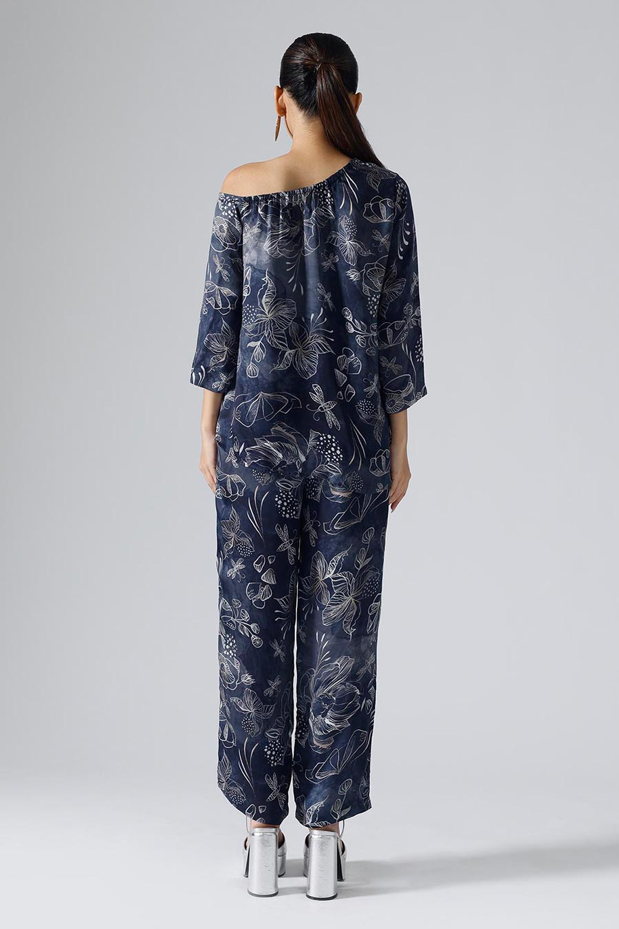 Midnight Blue Printed Reverie Co-ord Set