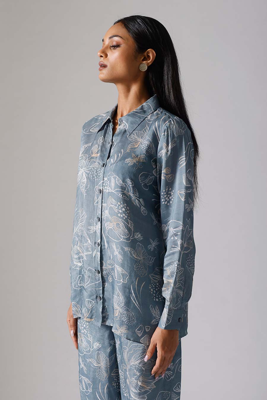 Teal Printed Reverie Shirt