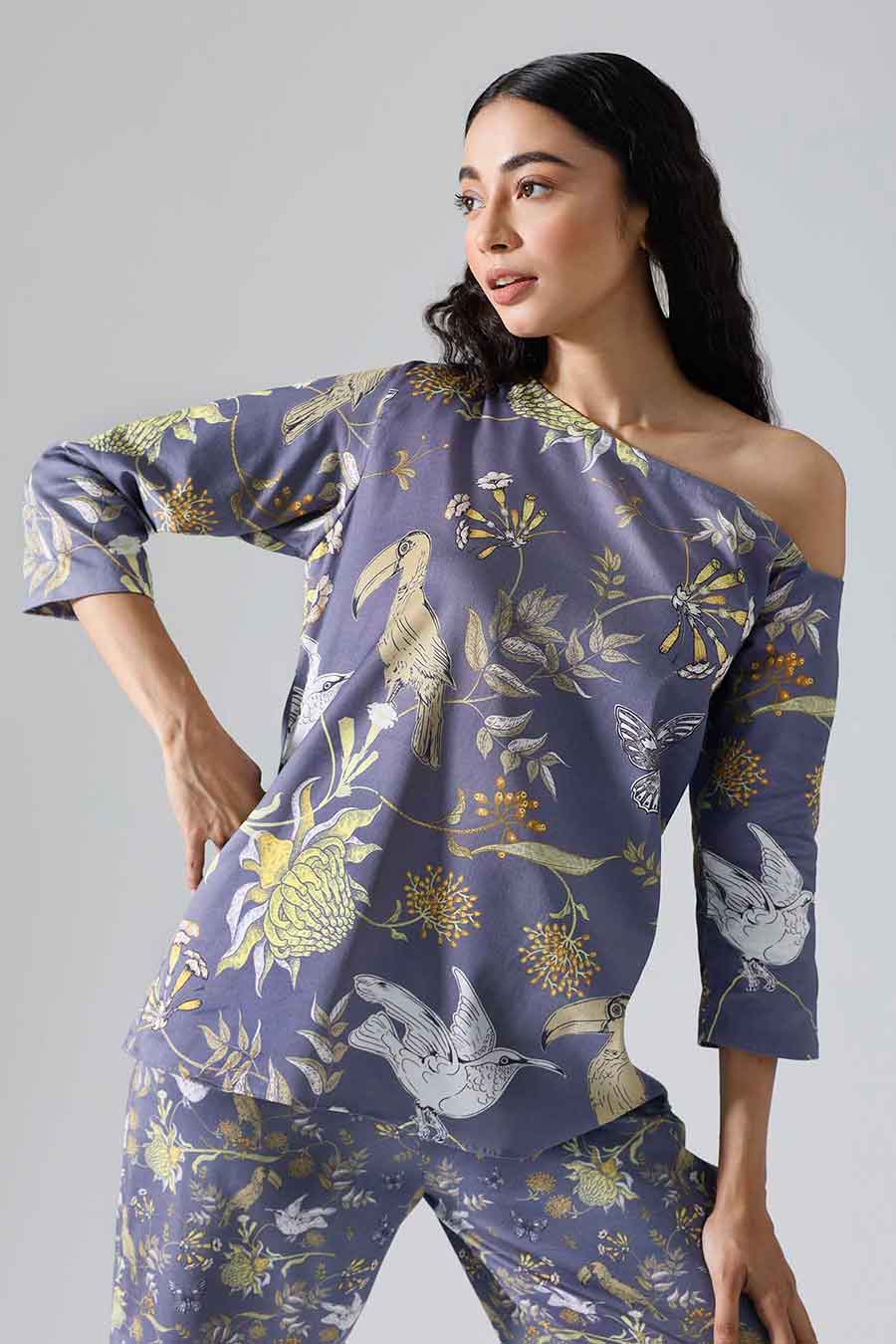 Lavender Printed Toucan Co-ord Set