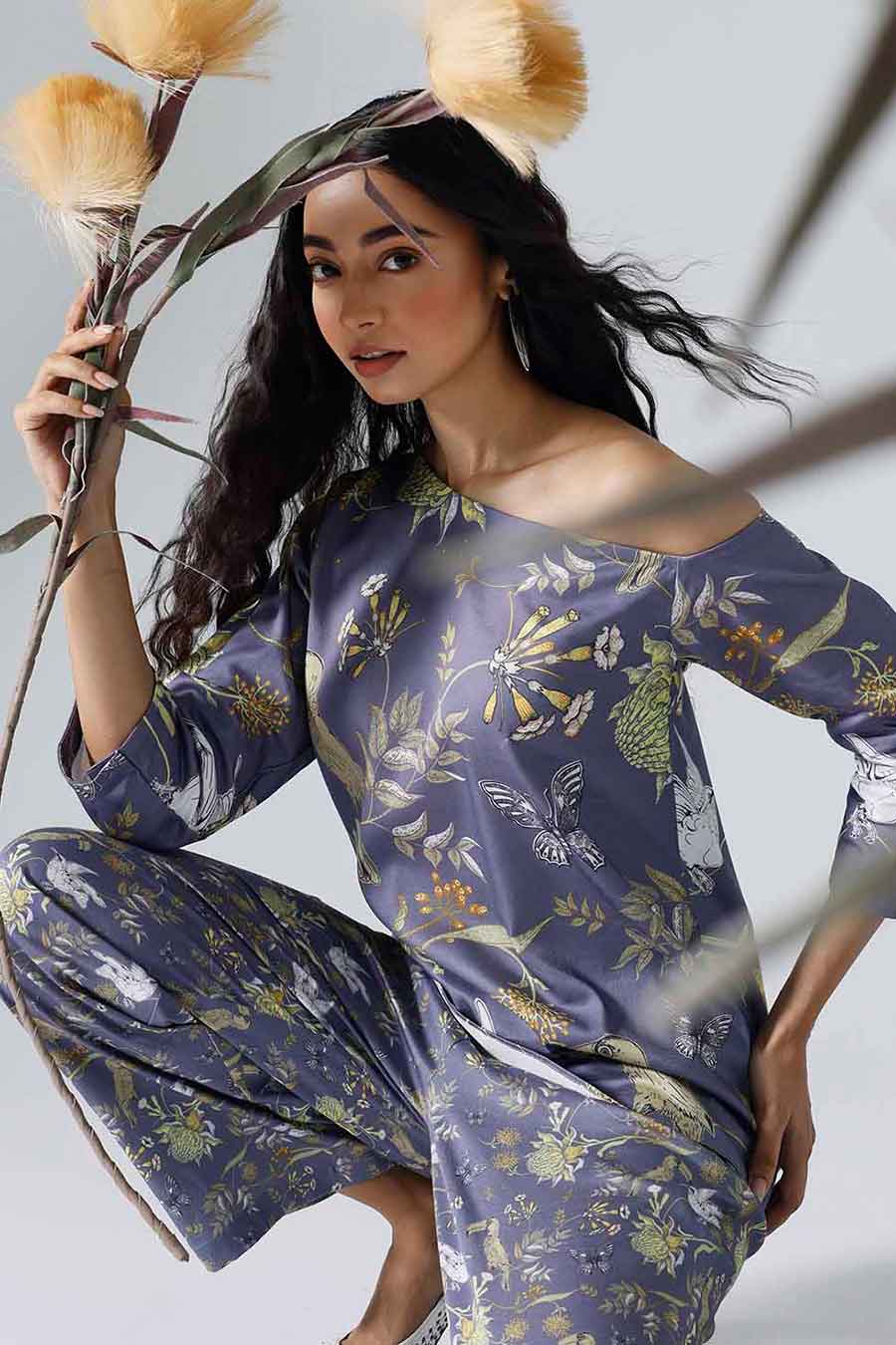 Lavender Printed Toucan Co-ord Set