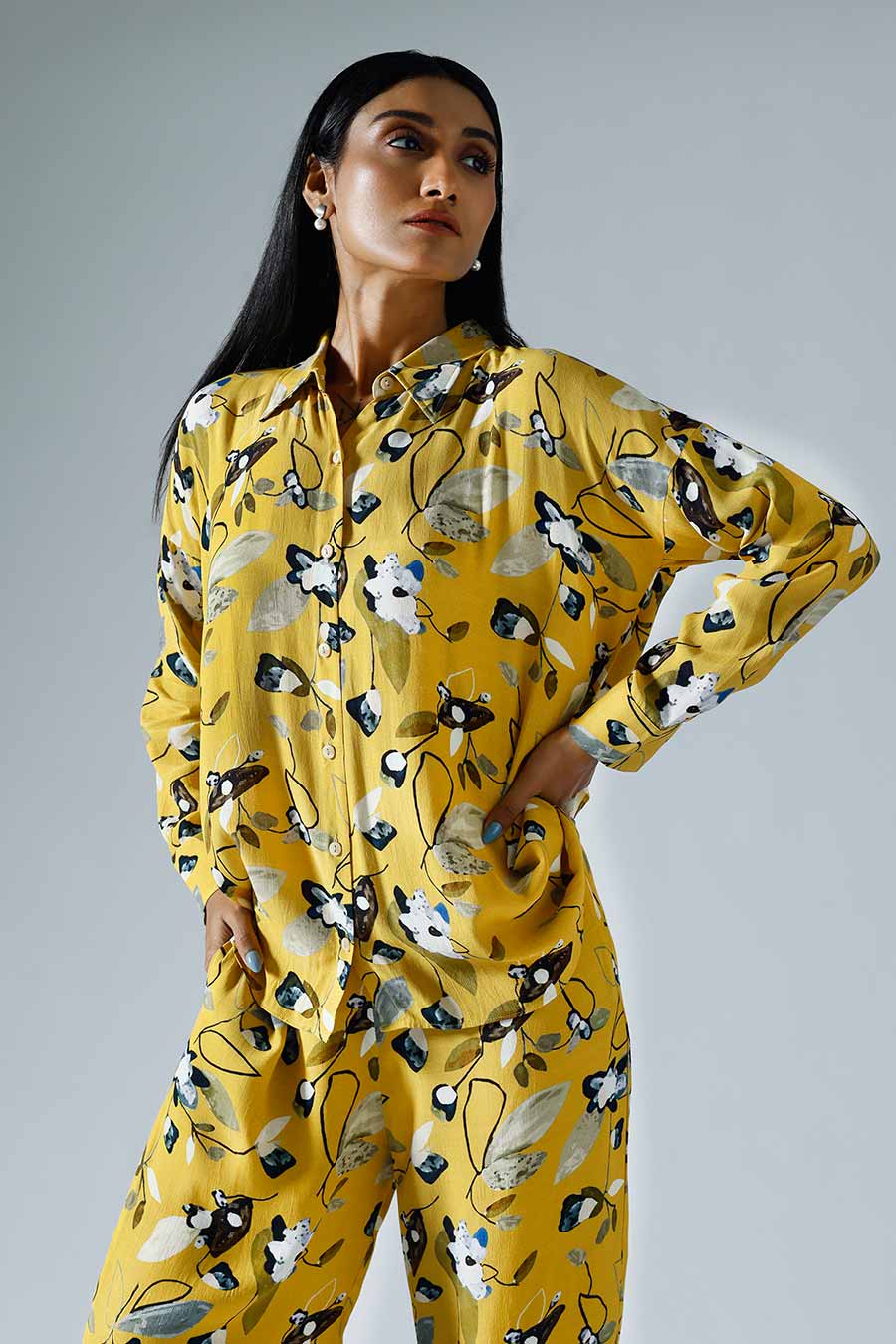 Yellow Printed Box Co-ord Set