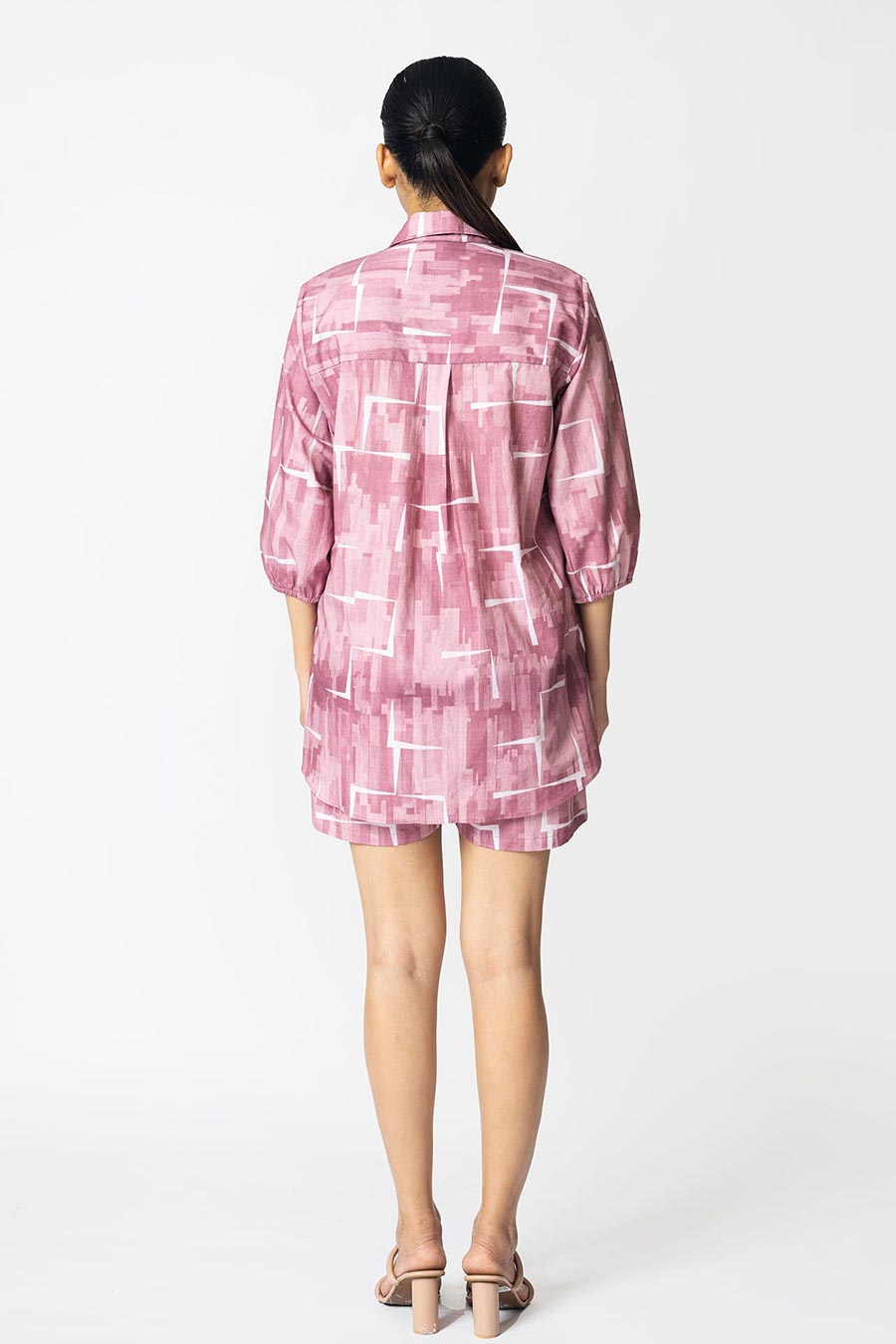 Pink Brick Printed Shirt