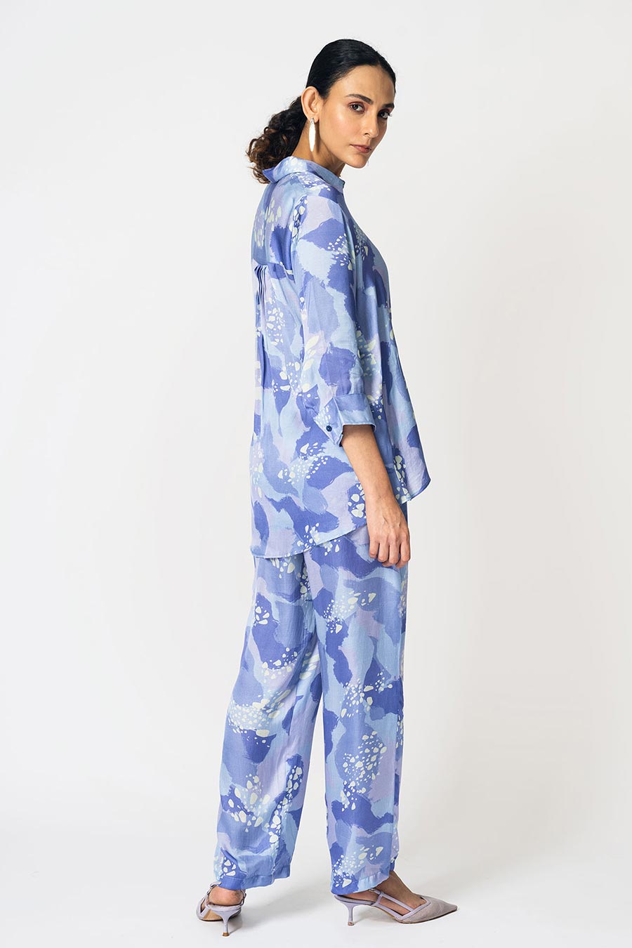 Lilac Dots Printed Shirt & Pant Co-Ord Set