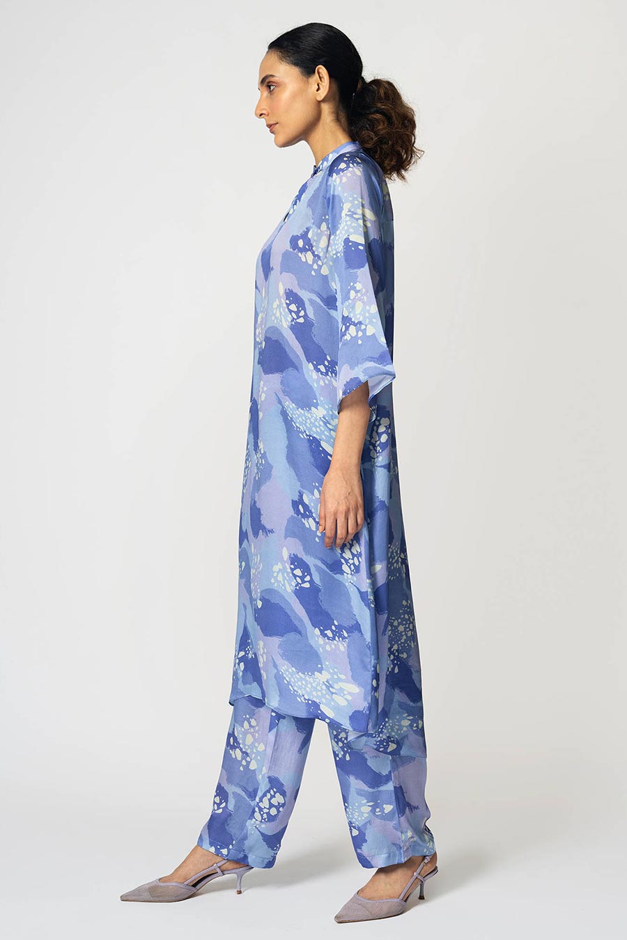 Lilac Dots Printed Tunic & Pant Set