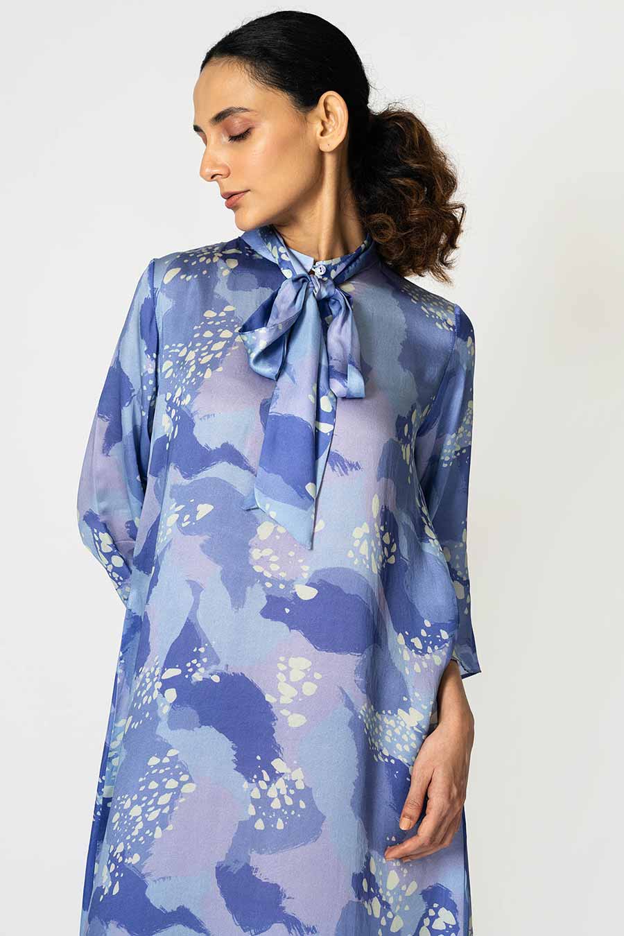 Lilac Dots Printed Tunic & Pant Set