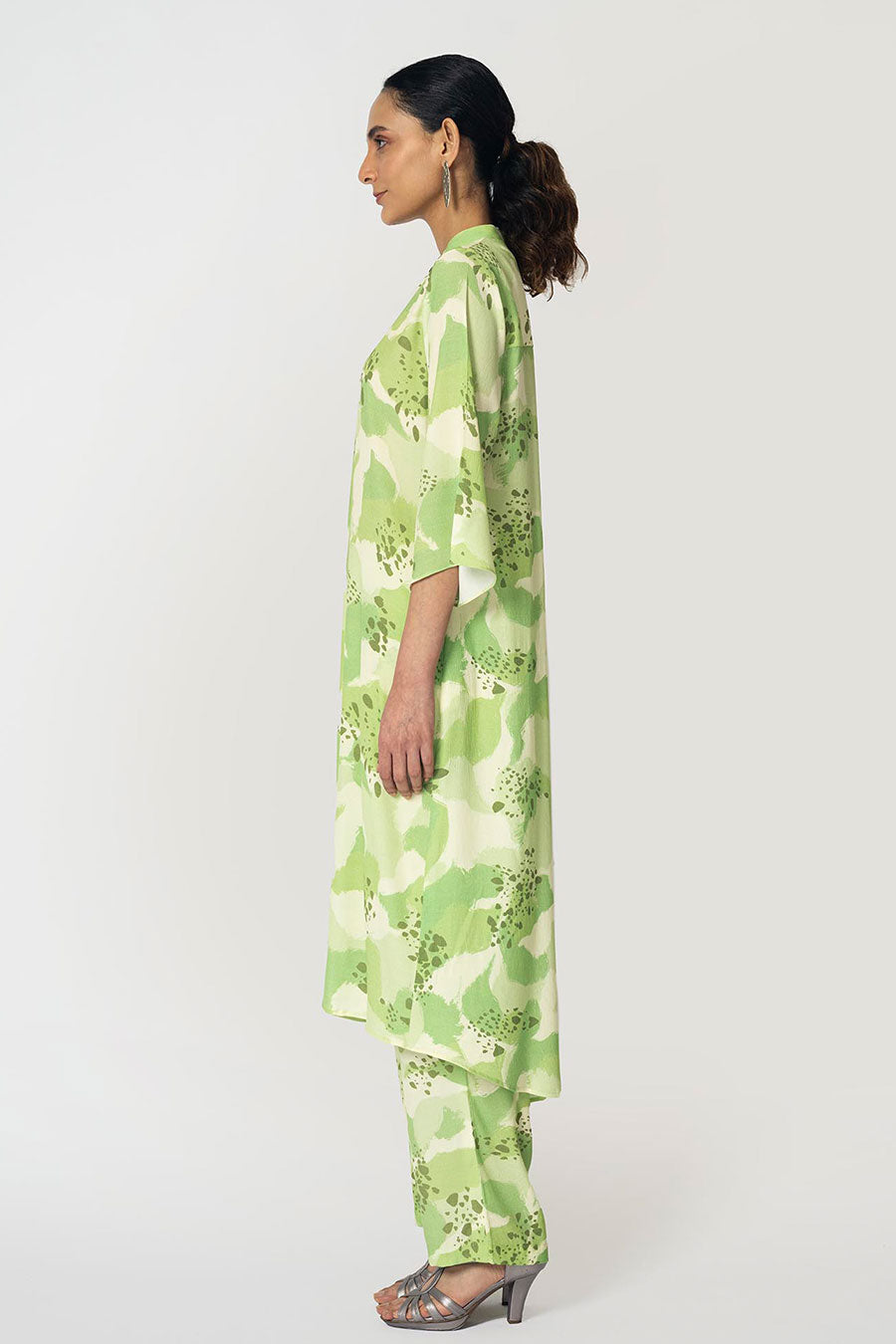 Lime Dots Printed Tunic & Pant Set