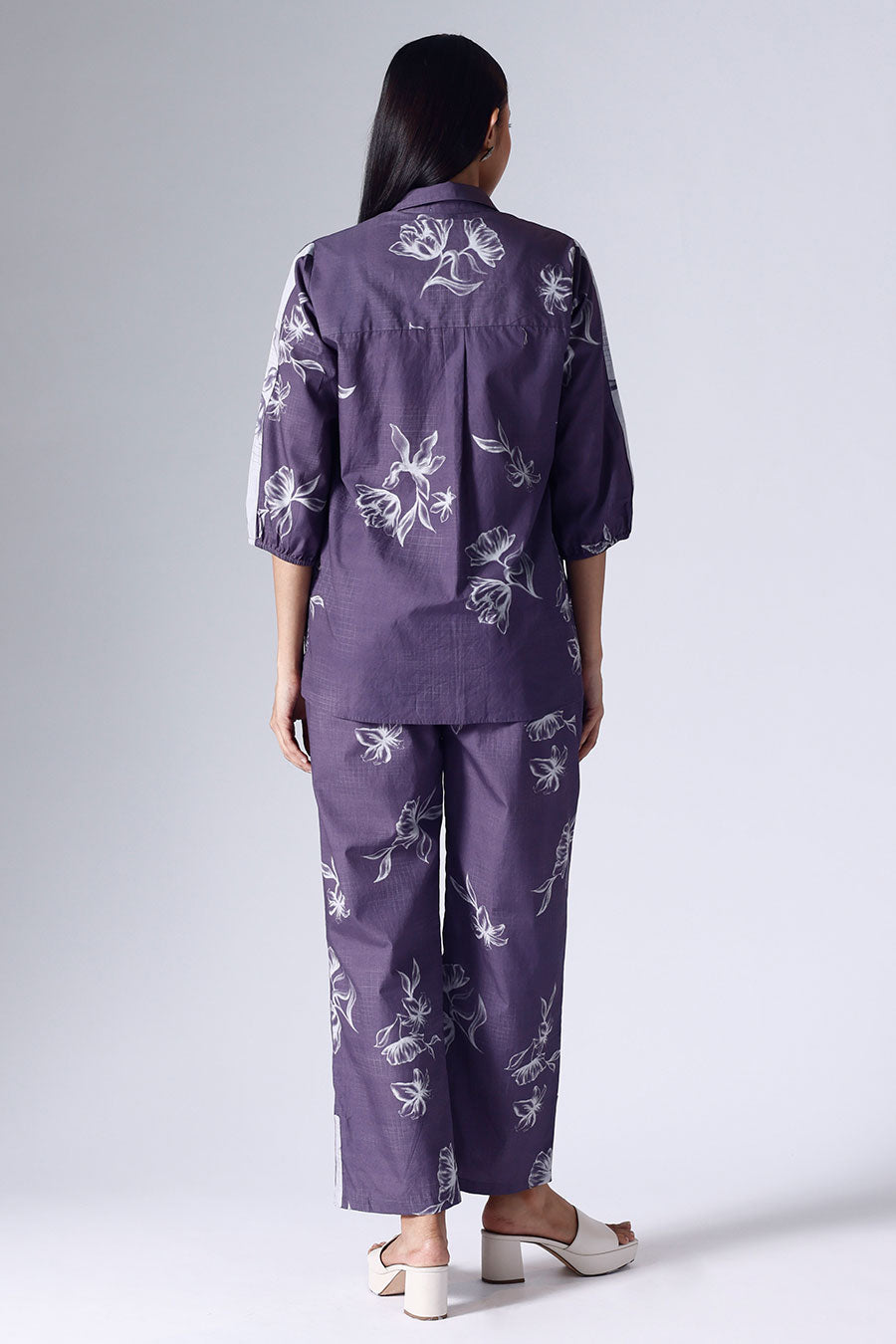 Purple Floral Grid Shirt
