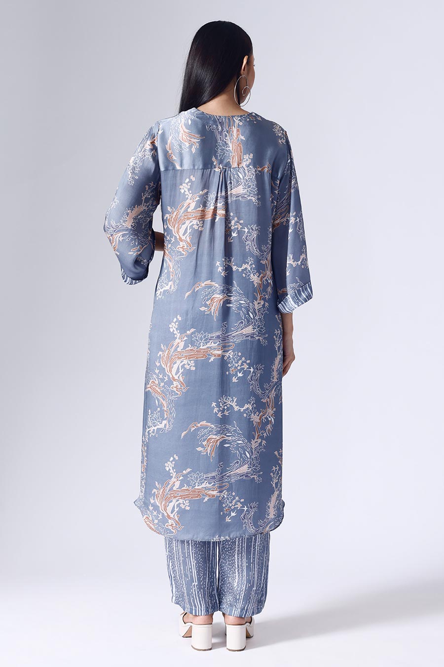 Blue Lotus Long Tunic & Pant Set