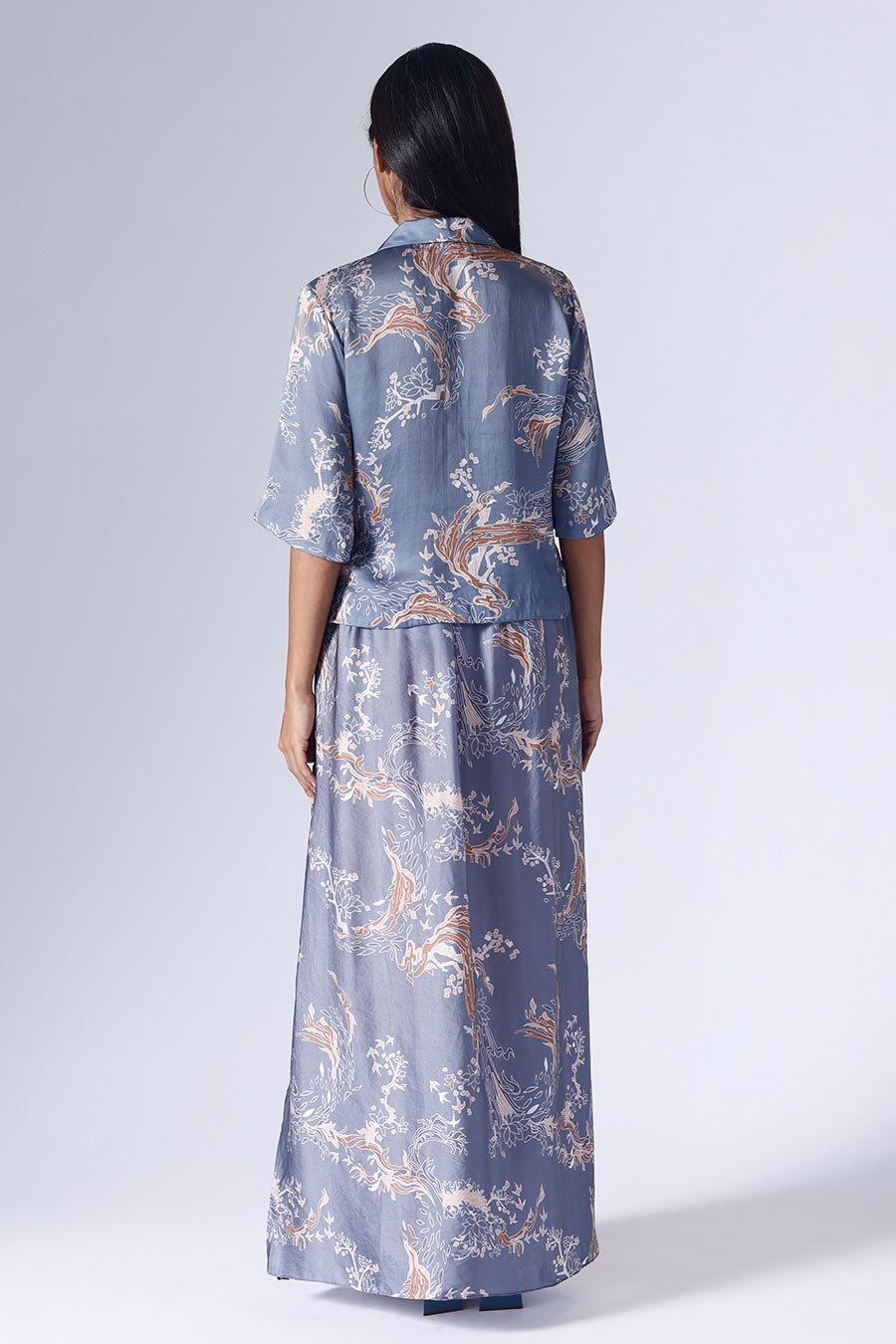 Blue Lotus Shirt & Skirt Co-Ord Set