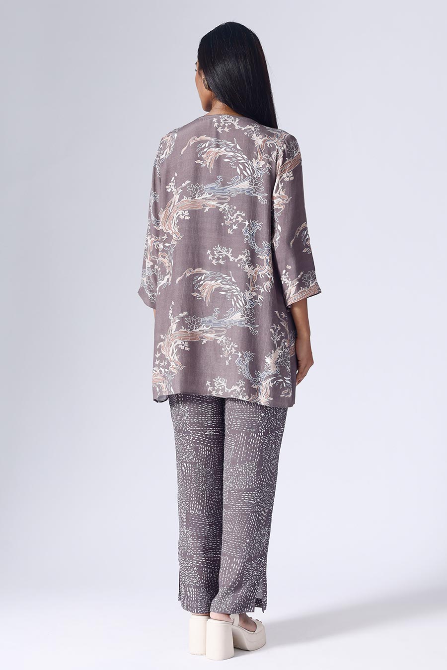 Plum Lotus Jacket Co-Ord Set
