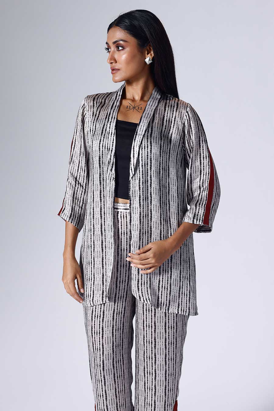 Black & White Shibori Jacket Co-Ord Set
