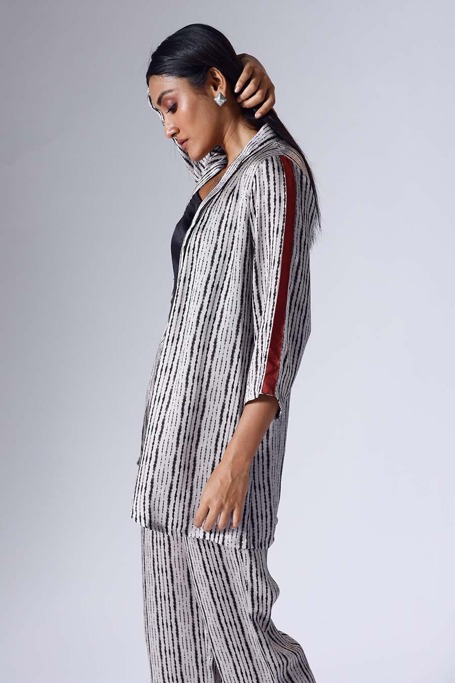 Black & White Shibori Jacket Co-Ord Set