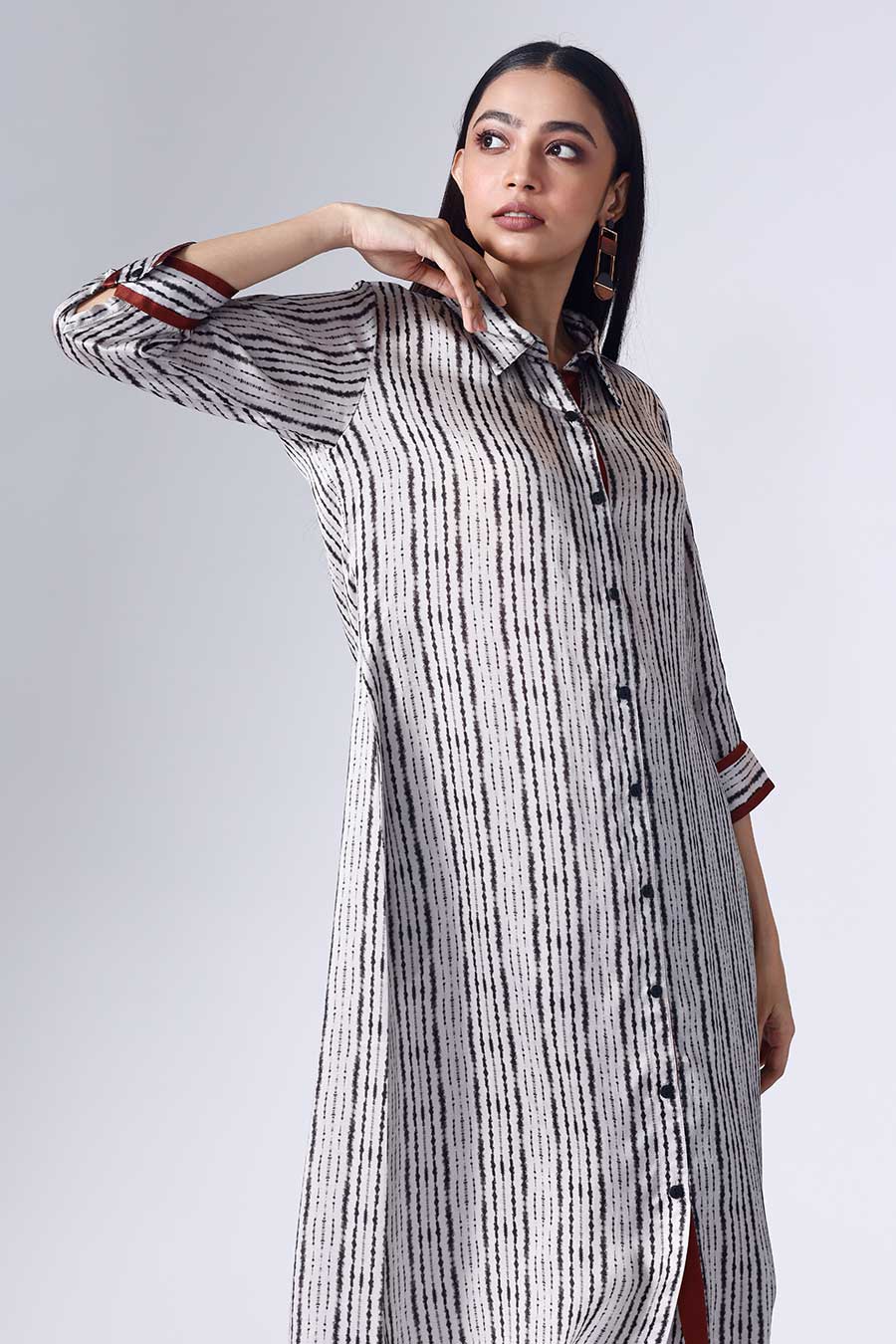 Black & White Shibori Long Dress