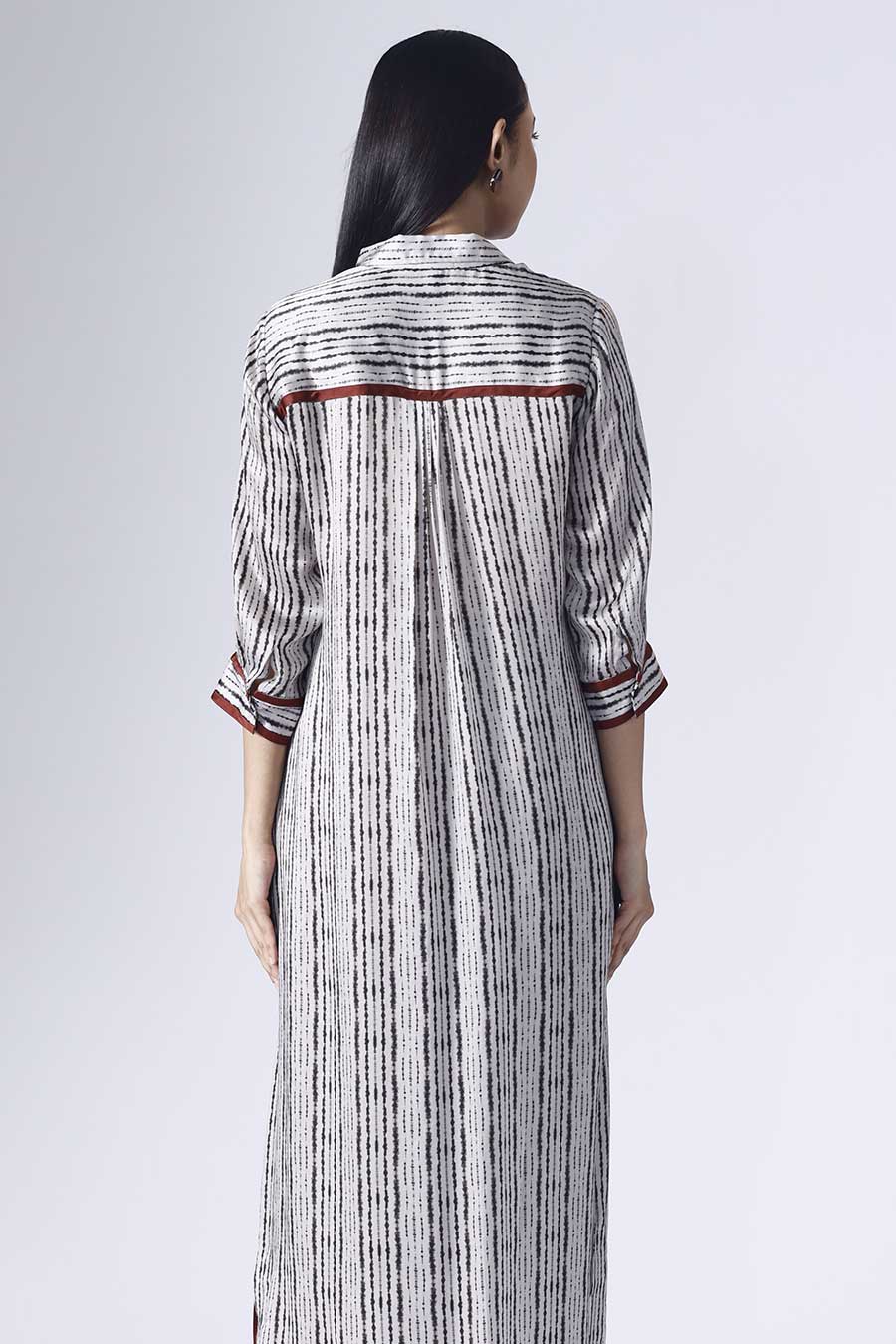 Black & White Shibori Long Dress