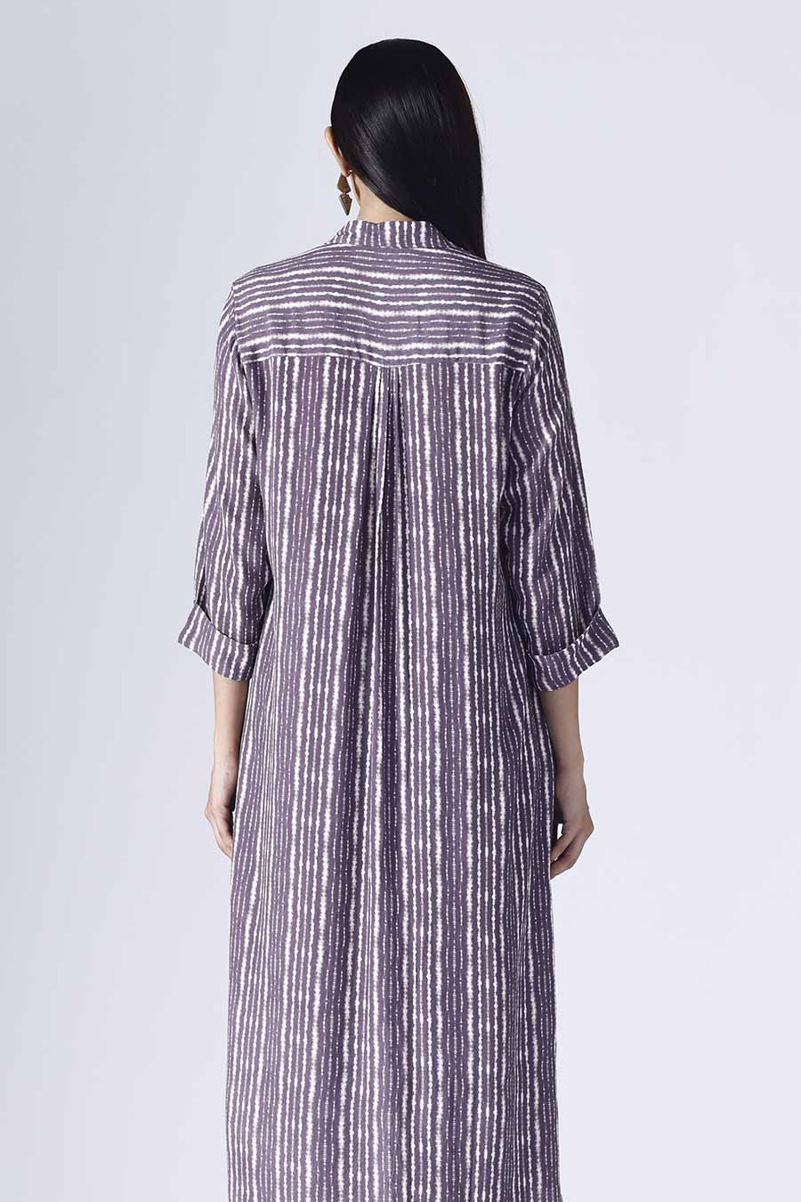 Plum Shibori Long Dress