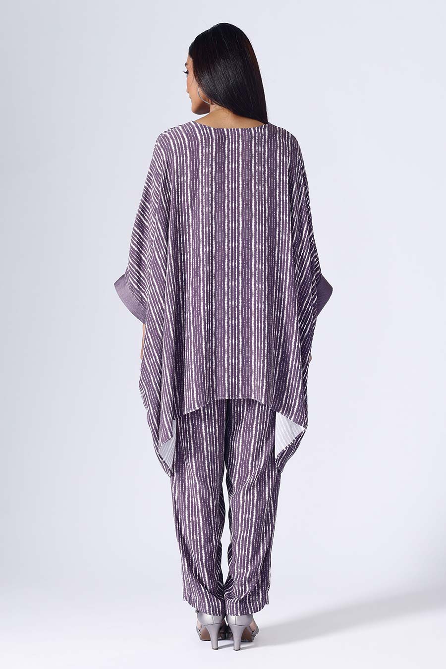 Plum Shibori Short Kaftan Set