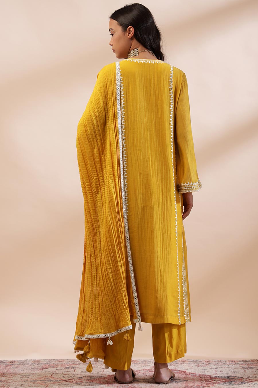 Mustard Mayra Embroidered Kurta Set