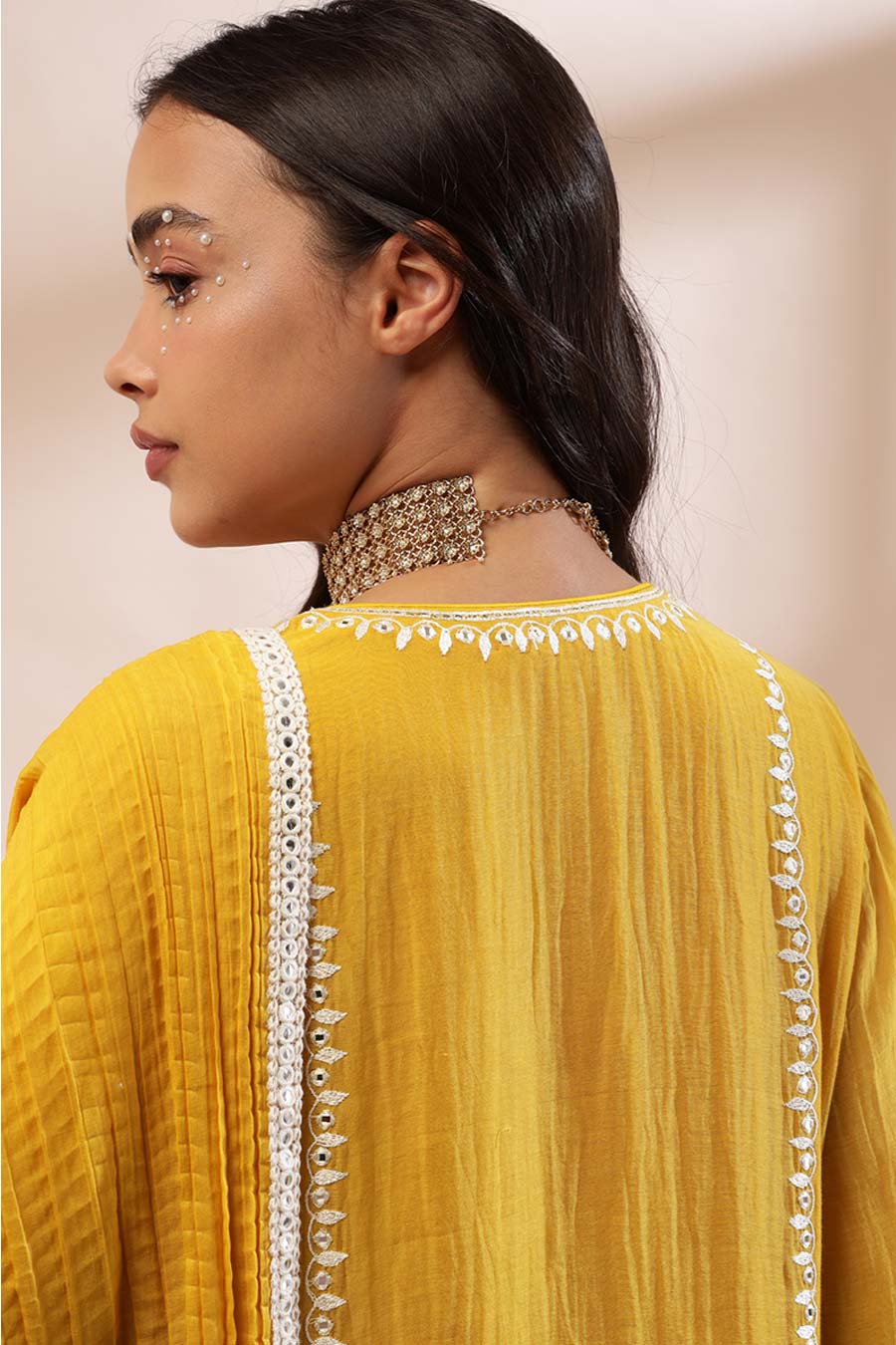 Mustard Mayra Embroidered Kurta Set