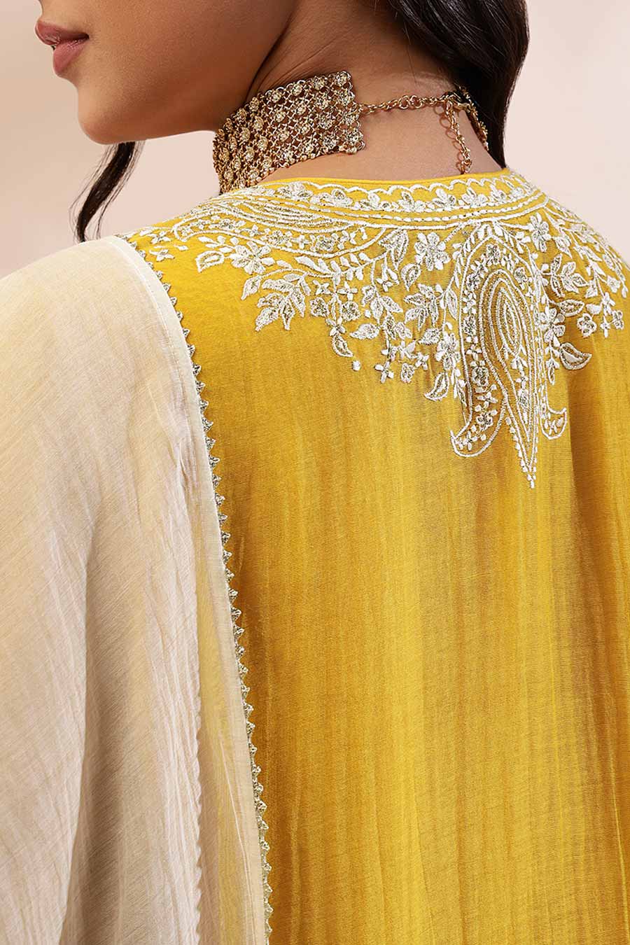 Mustard Noor Embroidered Kurta Set