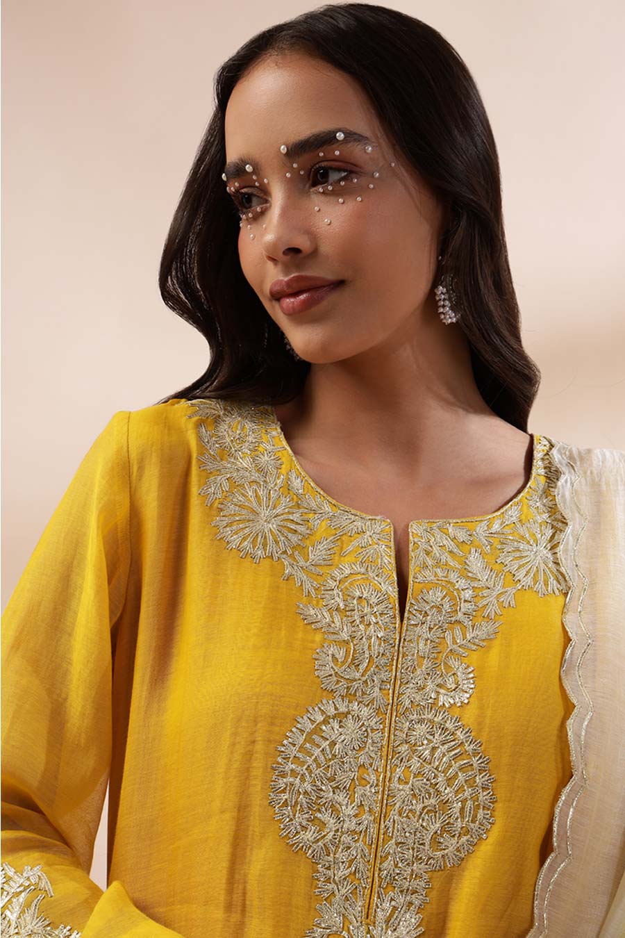 Mustard Afreen Embroidered Sharara Set