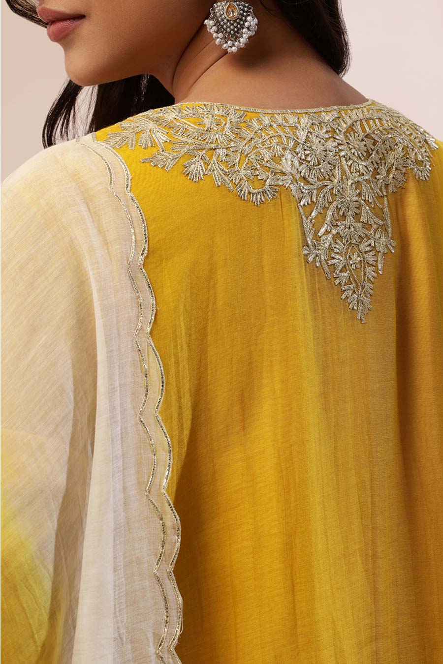 Mustard Afreen Embroidered Sharara Set
