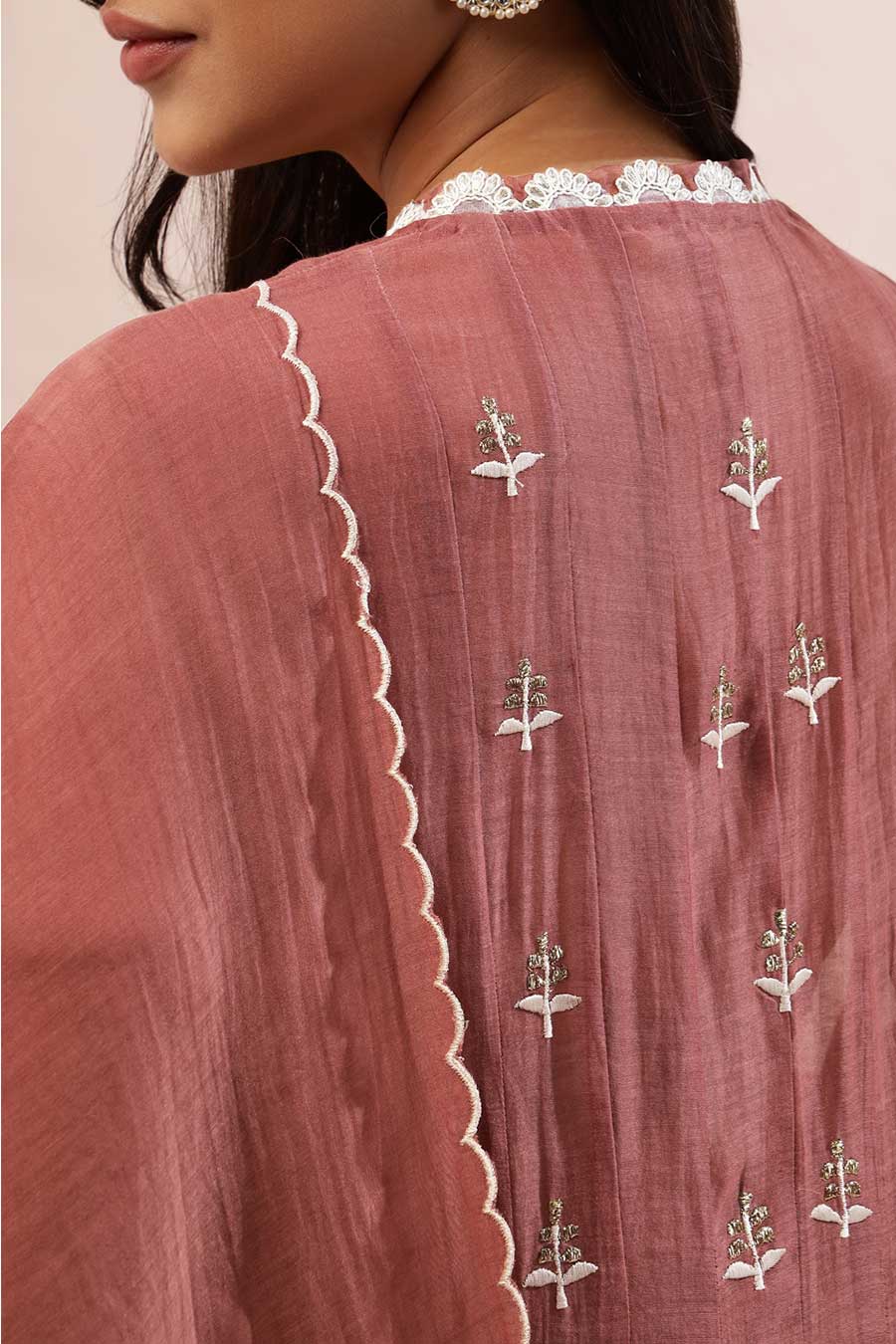Brown Blossia Embroidered Angrakha Set