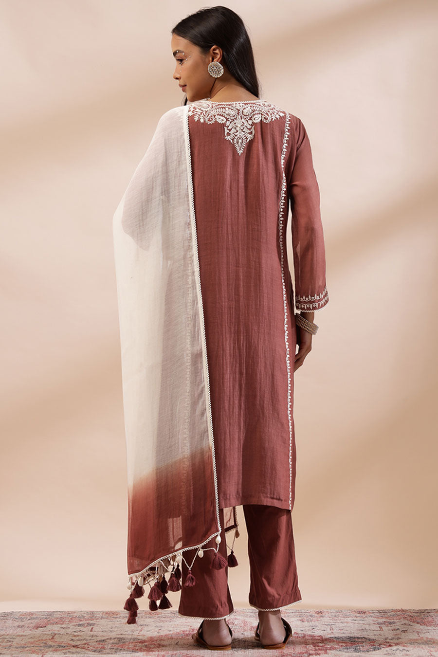 Brown Amaya Embroidered Kurta Set