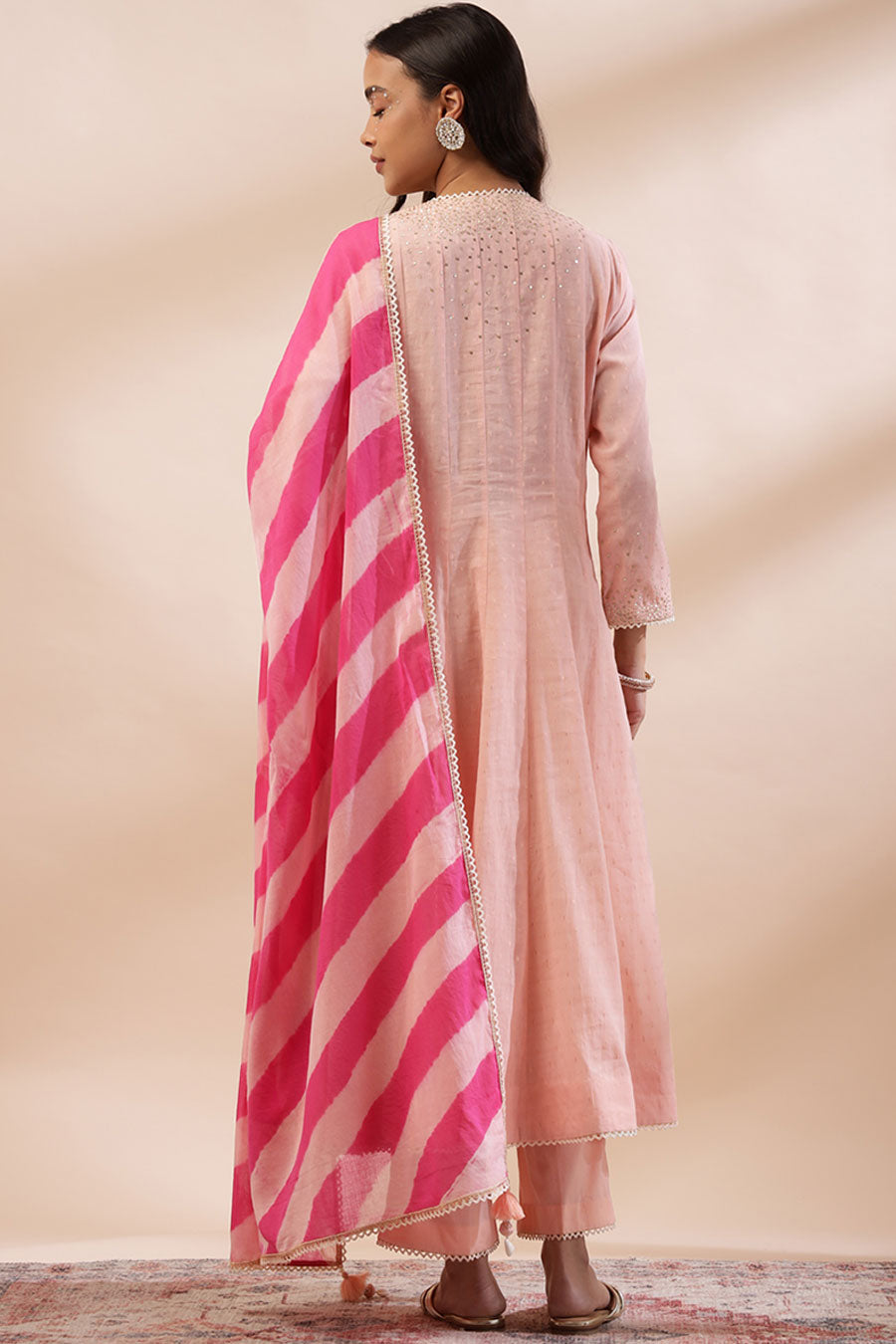 Peach Maysa Embroidered Angrakha Set