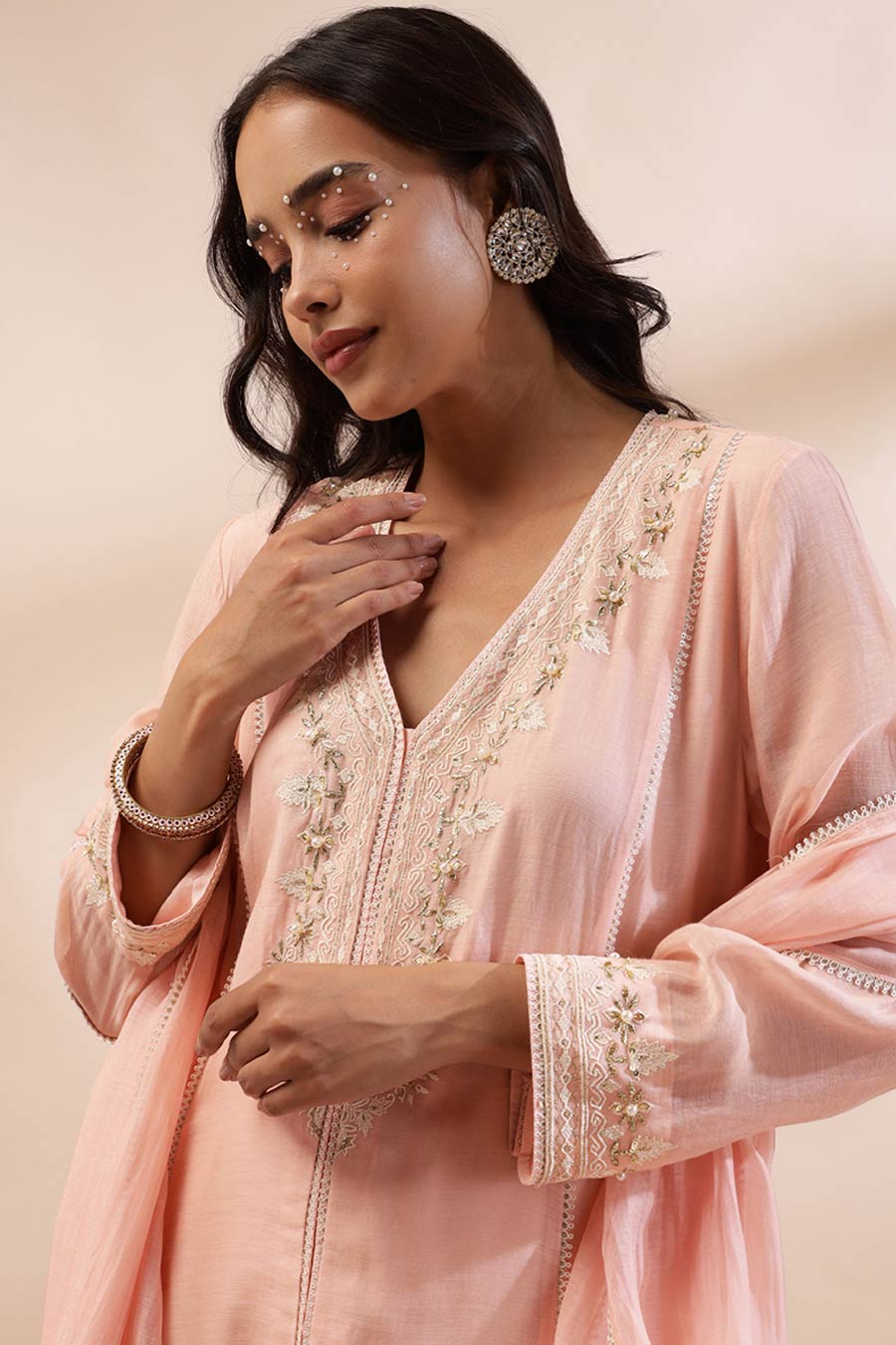 Blush Pink Zainab Embroidered Kurta Set
