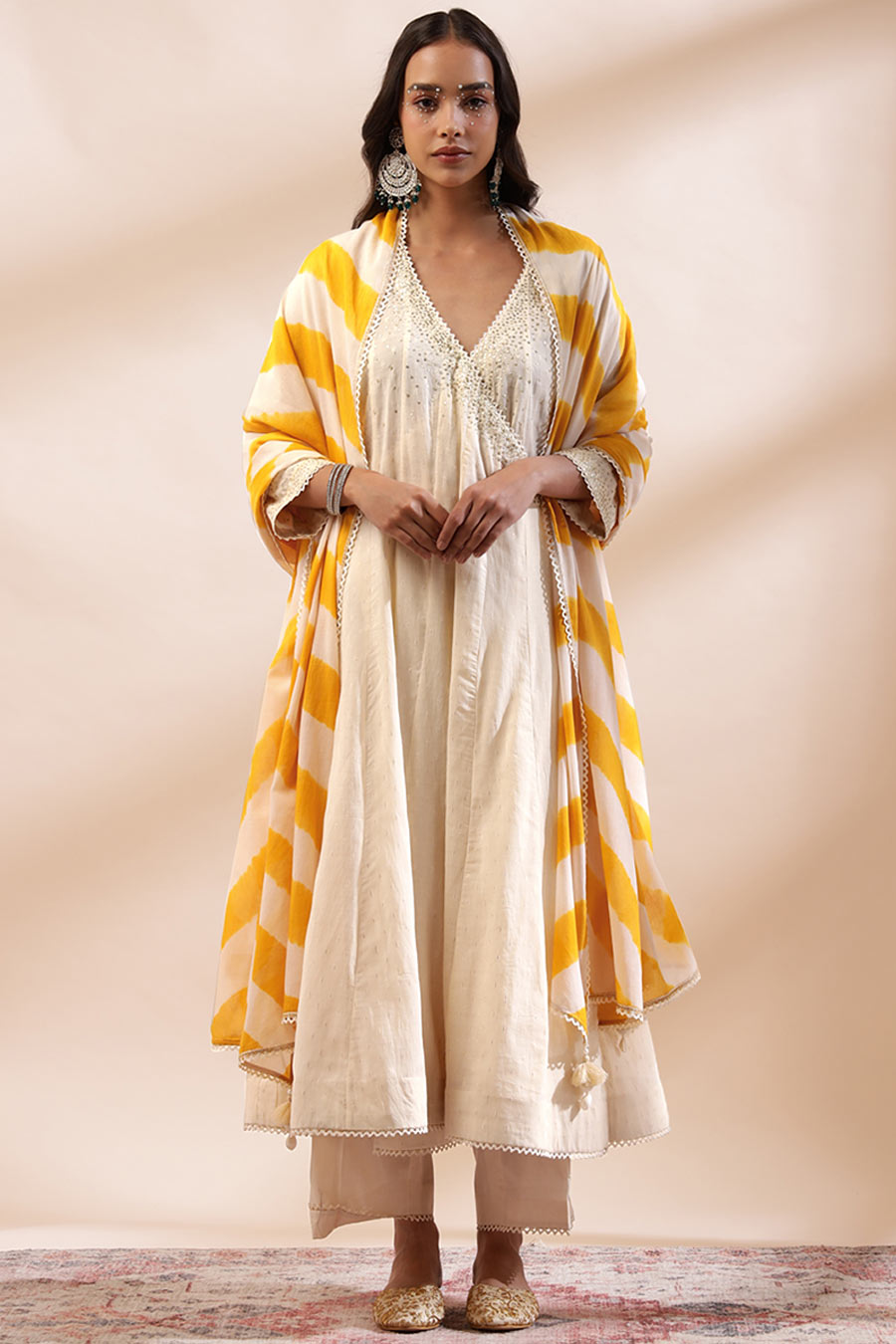Ivory Maysa Embroidered Angrakha Set