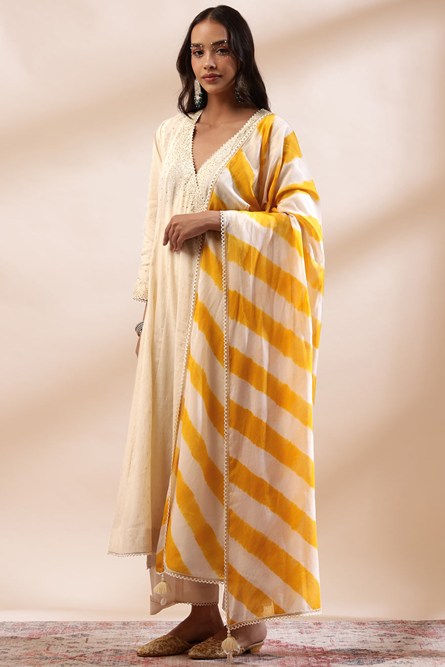 Ivory Maysa Embroidered Angrakha Set