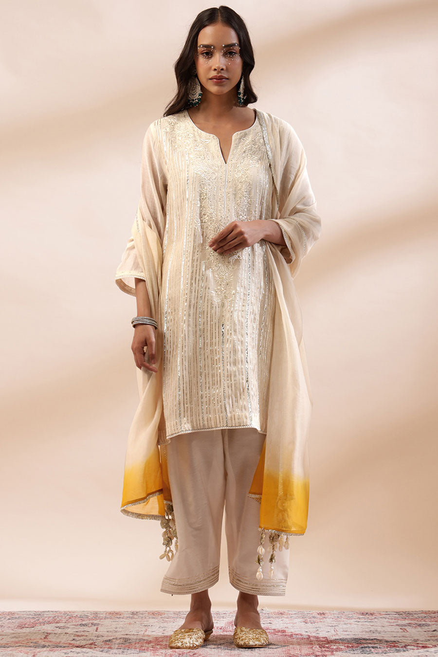 Ivory Noor Embroidered Kurta Set