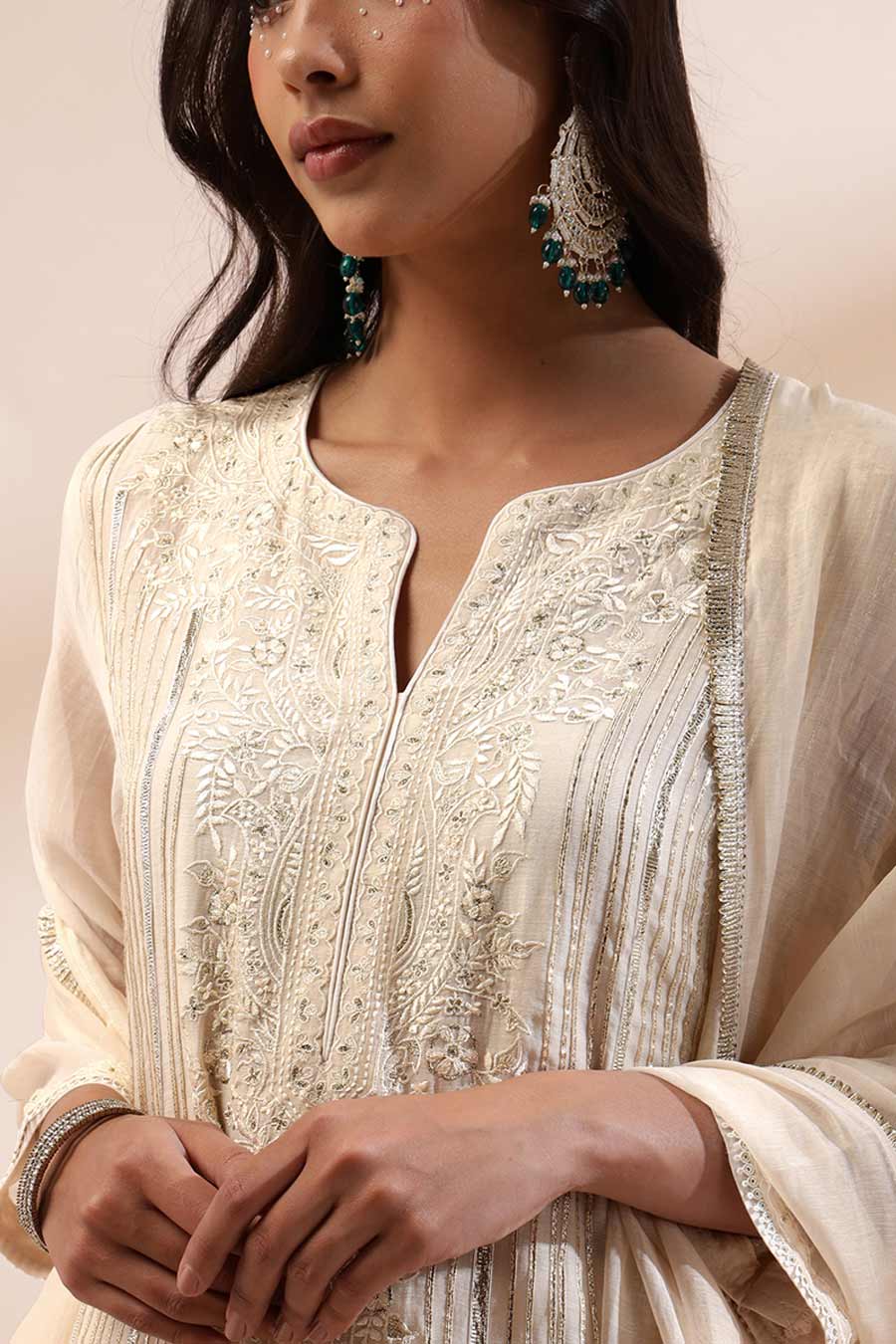 Ivory Noor Embroidered Kurta Set