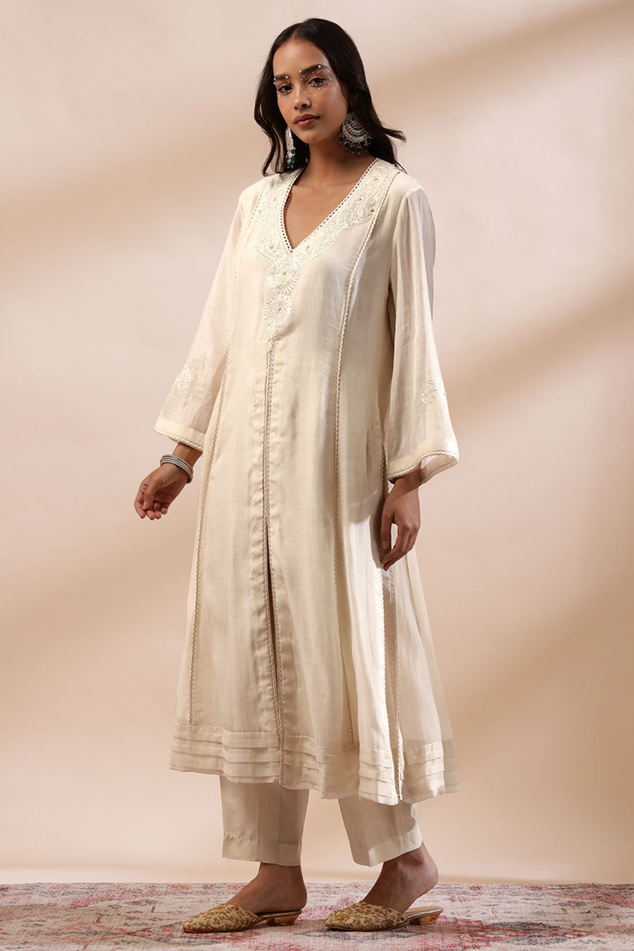 Ivory Imra Embroidered Kurta & Pant Set