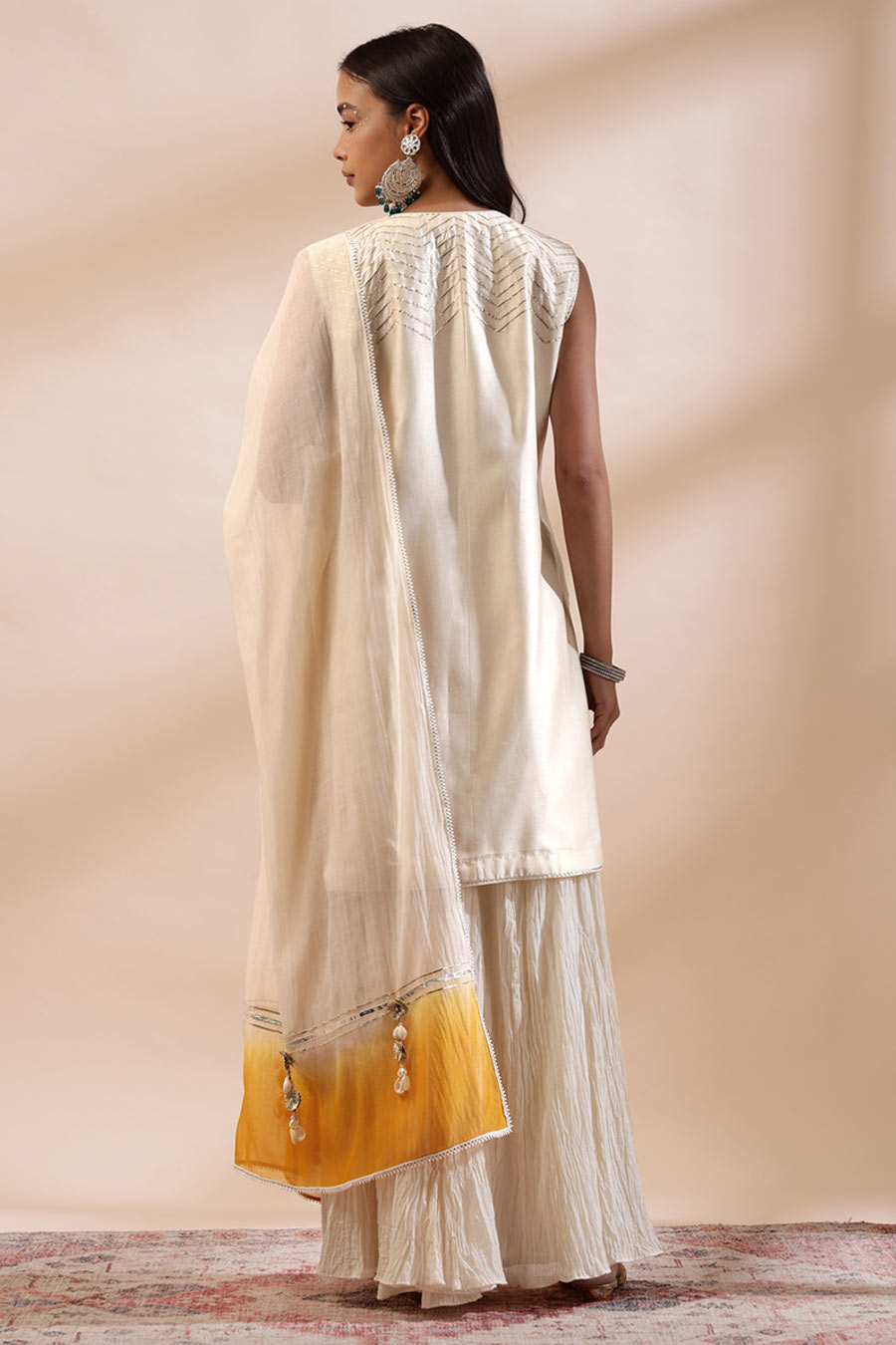 Ivory Zyra Embroidered Sharara Set