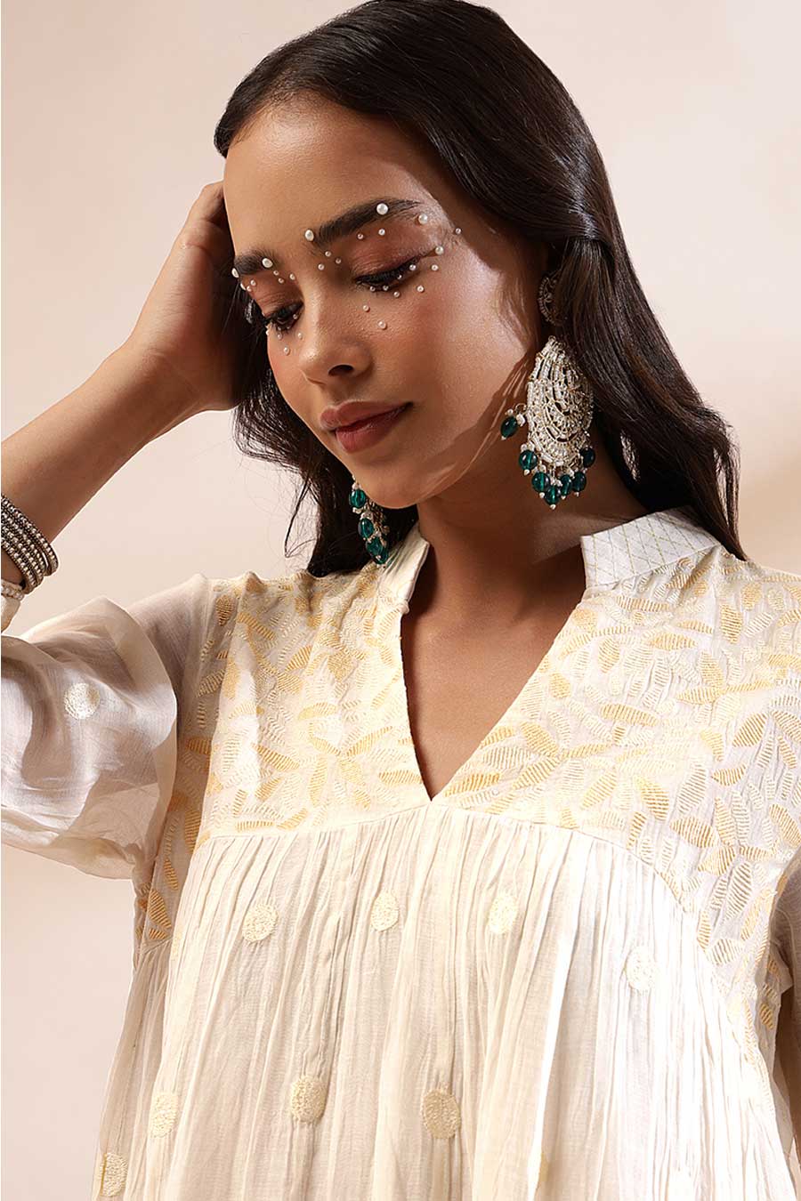Ivory Maysa Embroidered Anarkali & Pant Set