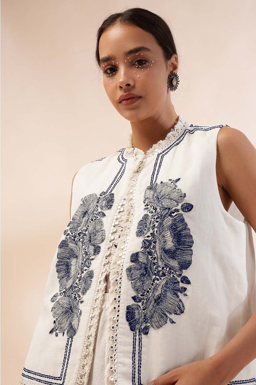 Ivory Luna Embroidered Top & Pant Co-Ord Set
