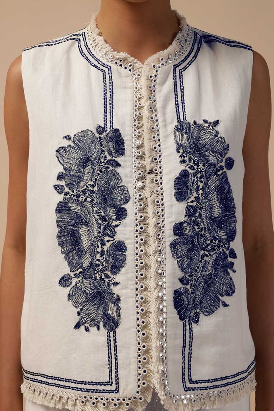 Ivory Luna Embroidered Top & Pant Co-Ord Set