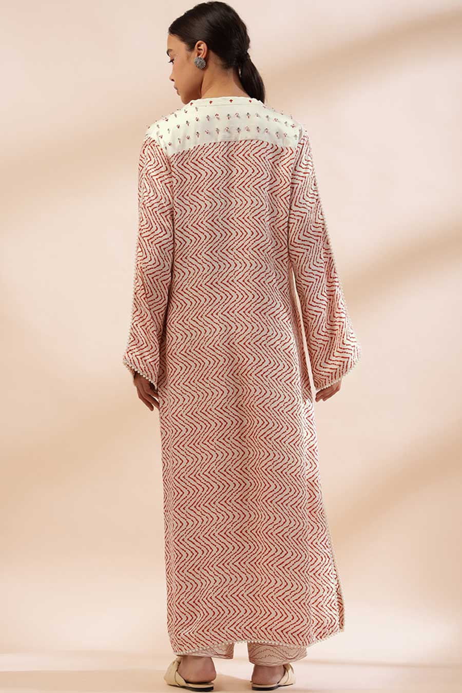 Ivory & Rust Zinna Printed Kurta & Pant Set