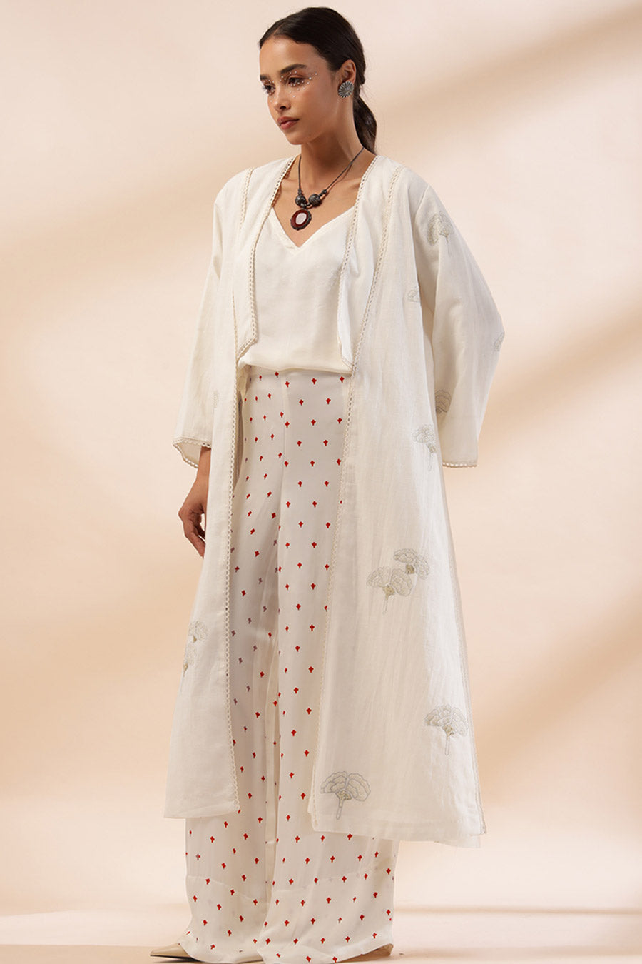 Ivory Camila Embroidered Jacket Co-Ord Set