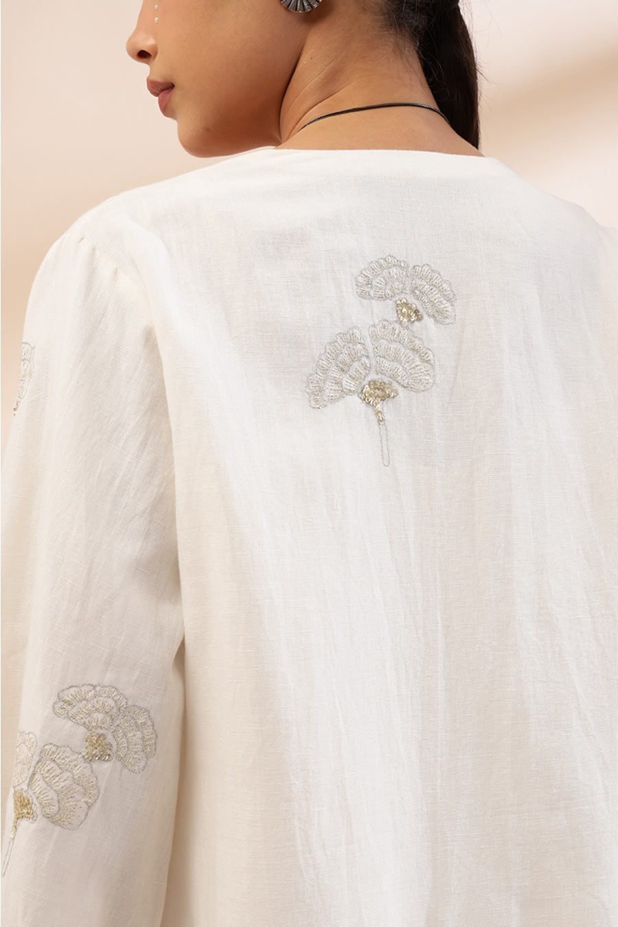 Ivory Camila Embroidered Jacket Co-Ord Set