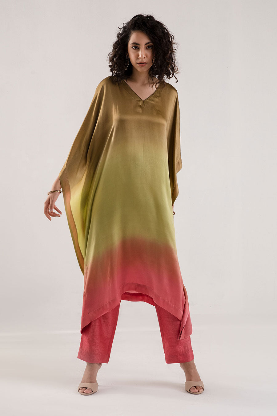 Green Ombre Kaftan & Pant Co-Ord Set