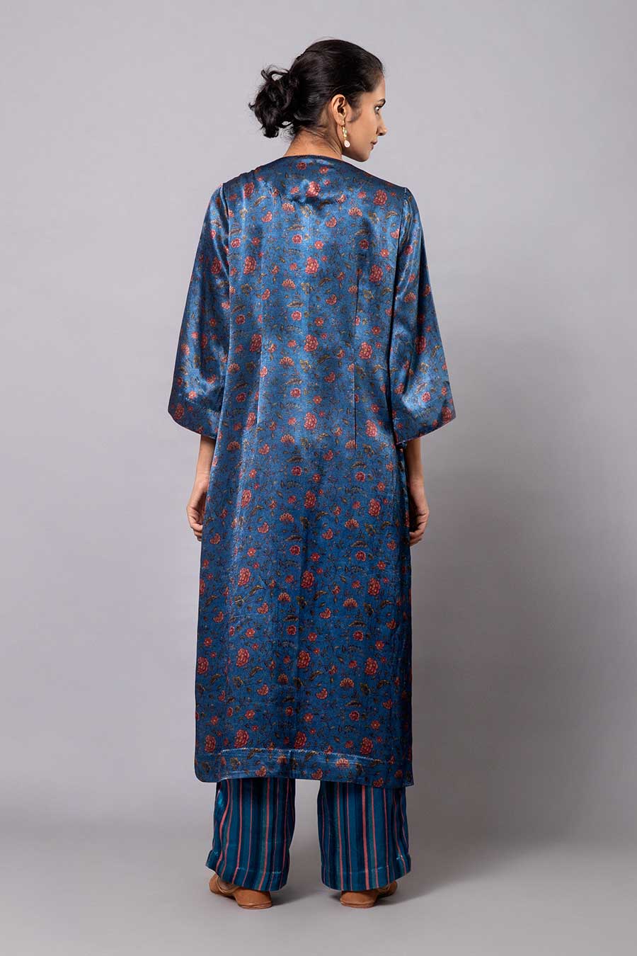 Blue Floral Print Kurta Set