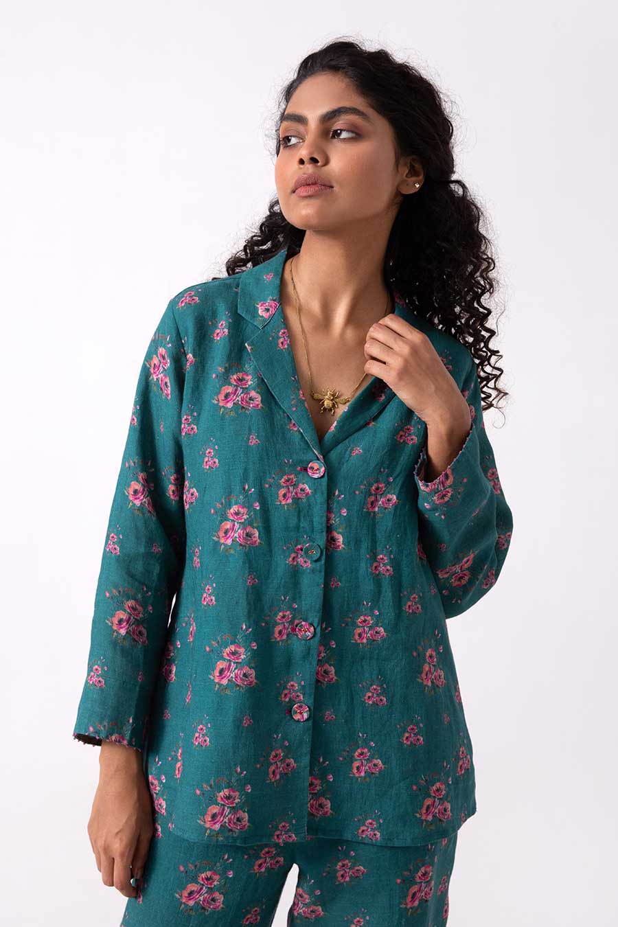 Green Floral Print Co-Ord Set